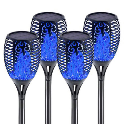 4Pcs Solar Halloween Light Flame Torch Lamp 33 LED Waterproof for