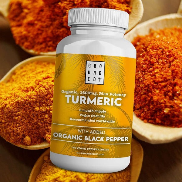 Organic Turmeric Curcumin 1600 mg with Black Pepper - 180 Vegan