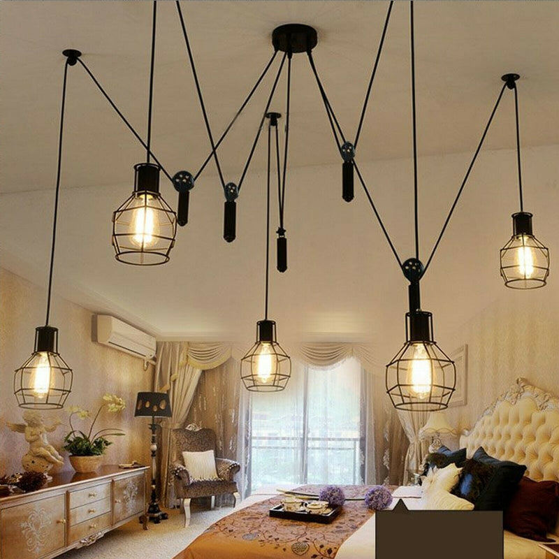 Spider Light Industrial Pendant Light With Five Cage~2488